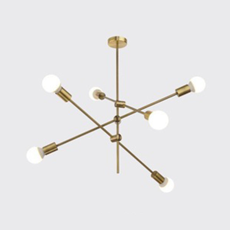 Modern Gold Molecular Chandelier 6-Light Sphere Glass Pendant Light For Living Room