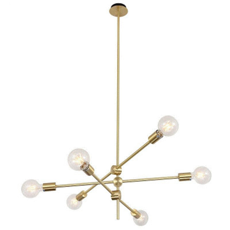 Modern Gold Molecular Chandelier 6-Light Sphere Glass Pendant Light For Living Room