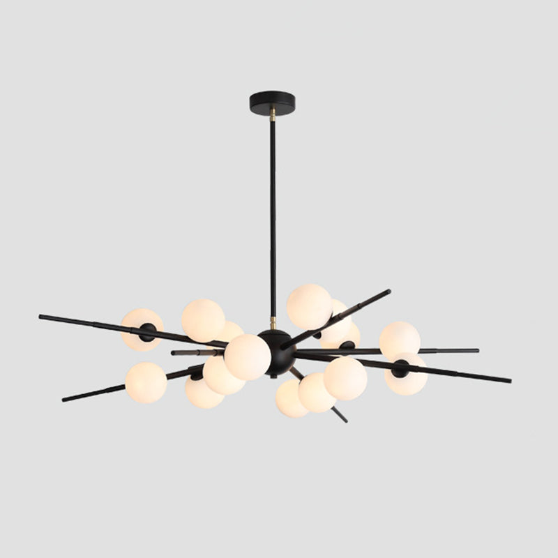 Modern Opal Glass Starburst Chandelier - Stylish Ceiling Light For Living Room