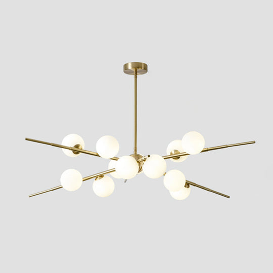 Modern Opal Glass Starburst Chandelier - Stylish Ceiling Light For Living Room