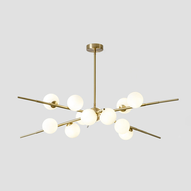 Modern Opal Glass Starburst Chandelier - Stylish Ceiling Light For Living Room 12 / Gold