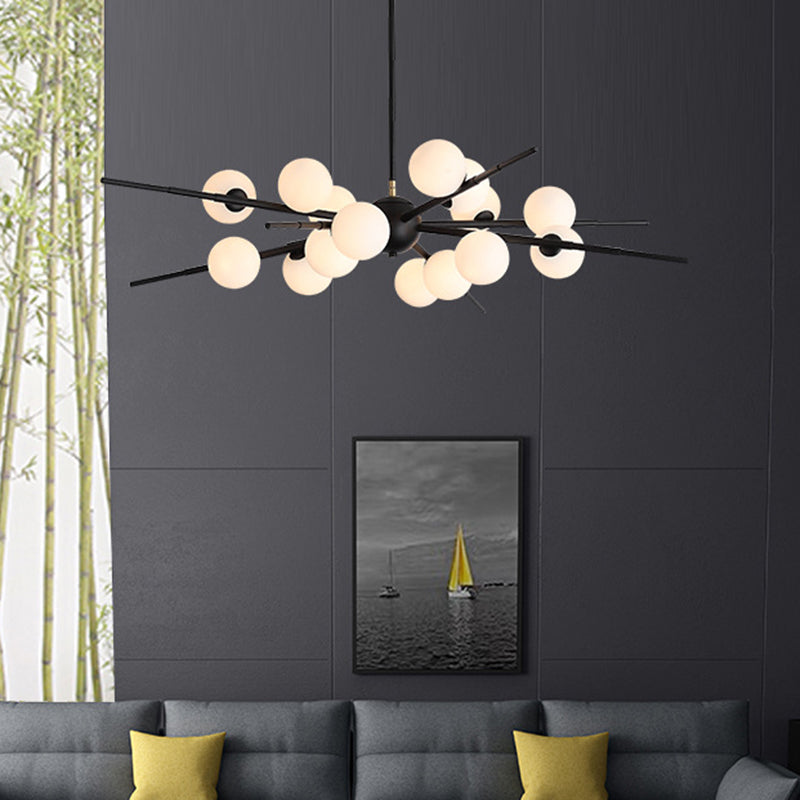 Modern Opal Glass Starburst Chandelier - Stylish Ceiling Light For Living Room