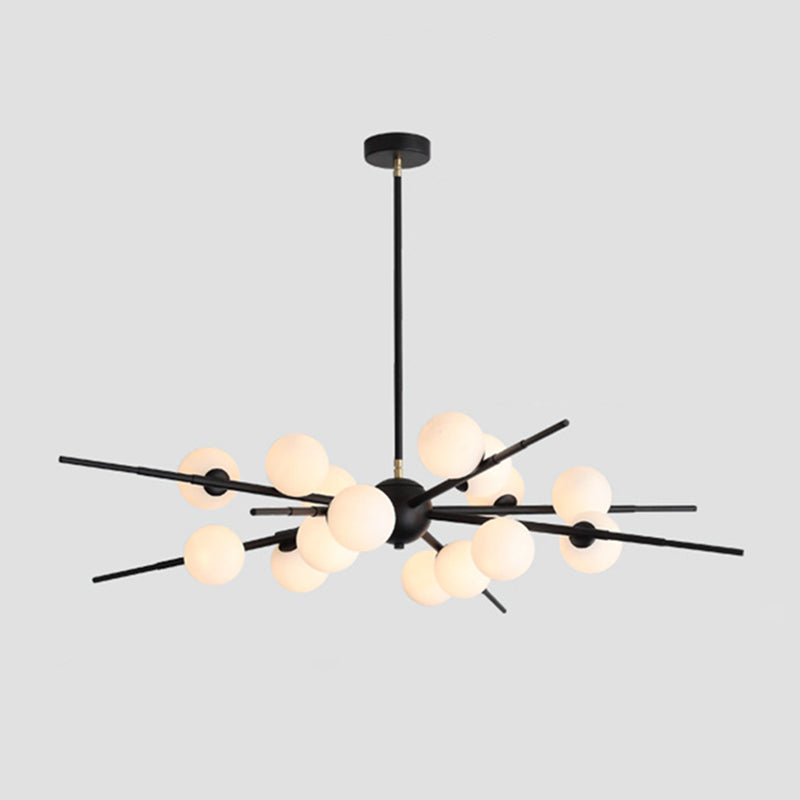 Modern Opal Glass Starburst Chandelier - Stylish Ceiling Light For Living Room