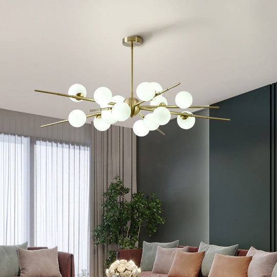 Modern Opal Glass Starburst Chandelier - Stylish Ceiling Light For Living Room