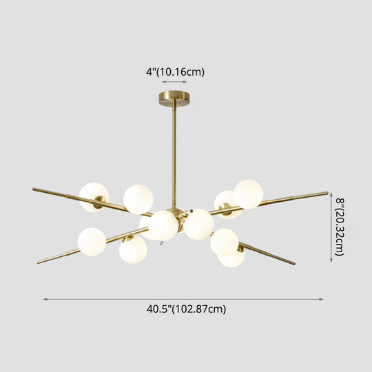 Modern Opal Glass Starburst Chandelier - Stylish Ceiling Light For Living Room