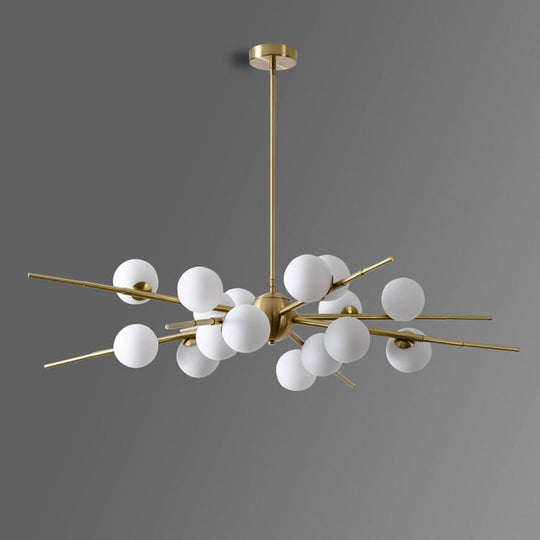 Modern Opal Glass Starburst Chandelier - Stylish Ceiling Light For Living Room