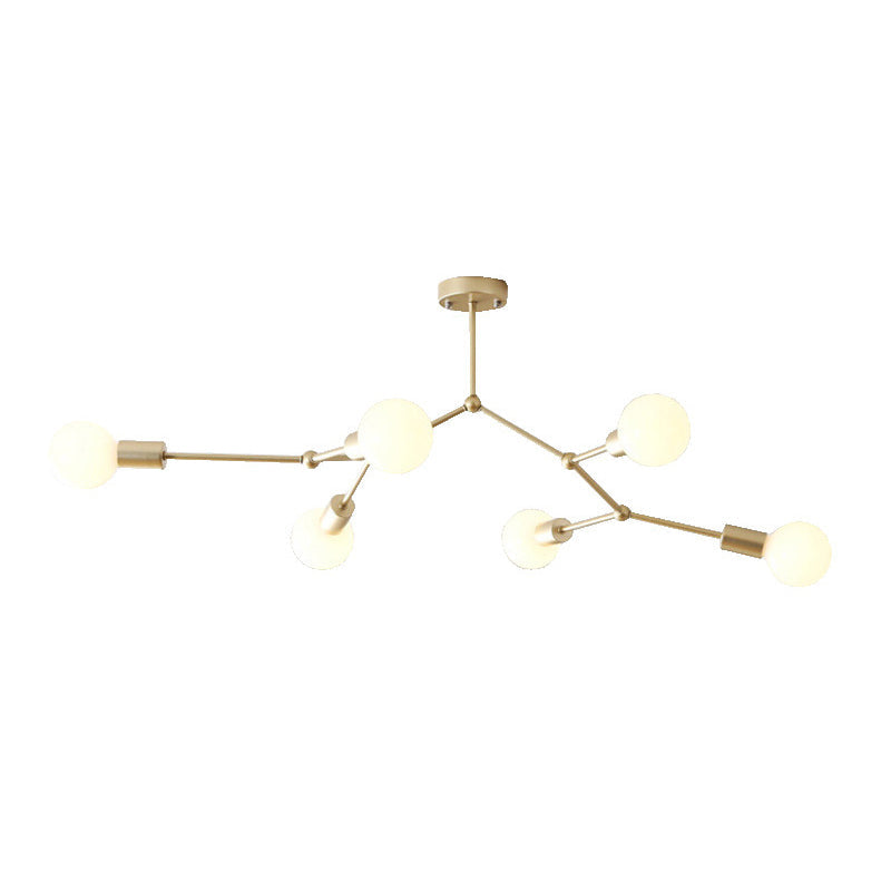 6 Light Branch Hanging Chandelier Light Modern Glass Shade Ceiling Chandelier for Living Room