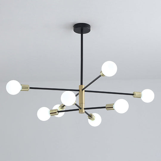 Minimalist Black Glass Sphere Hanging Pendant Light For Modern Living Rooms