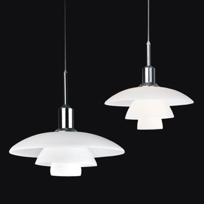 Modern Glass Pendant Light For Restaurants - 1 Flared Design