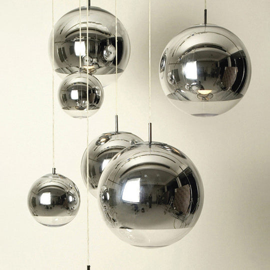 Modern Globe Pendant Light: Simple Glass Fixture For Restaurants