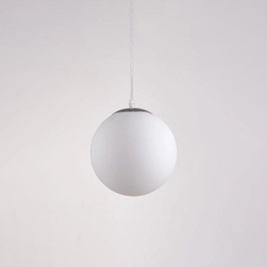 Modern Globe Pendant Light: Simple Glass Fixture For Restaurants White / 6