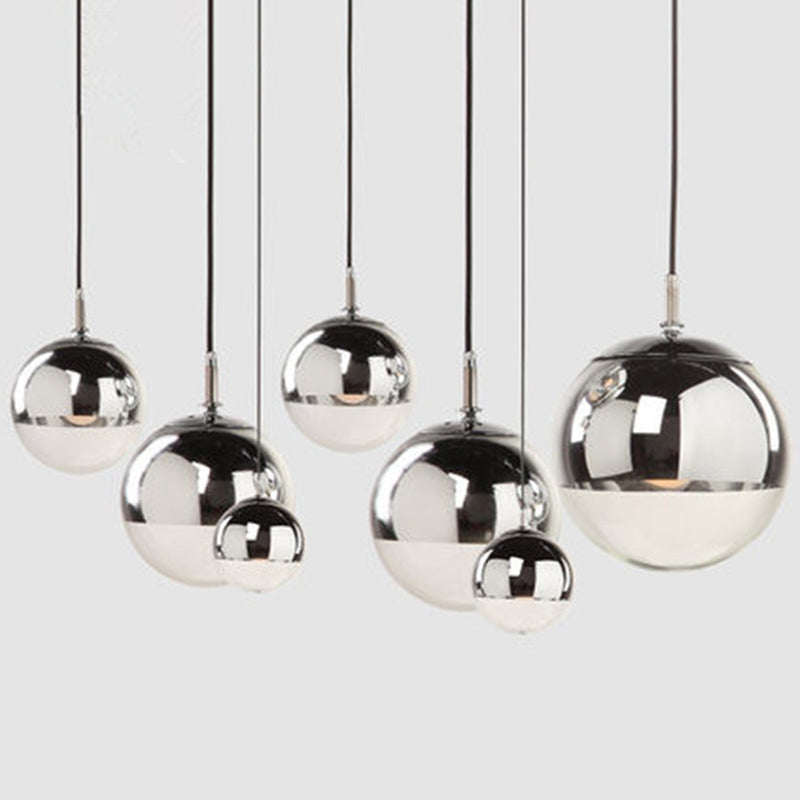 Modern Globe Pendant Light: Simple Glass Fixture For Restaurants