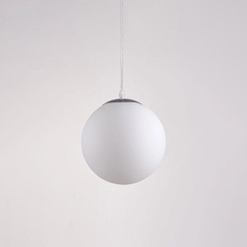 Modern Globe Pendant Light: Simple Glass Fixture For Restaurants White / 8