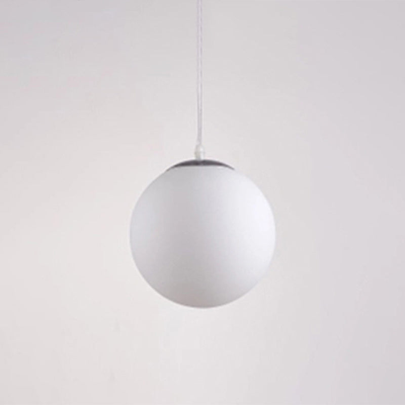 Modern Globe Pendant Light: Simple Glass Fixture For Restaurants White / 10