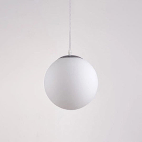 Modern Globe Pendant Light: Simple Glass Fixture For Restaurants White / 12