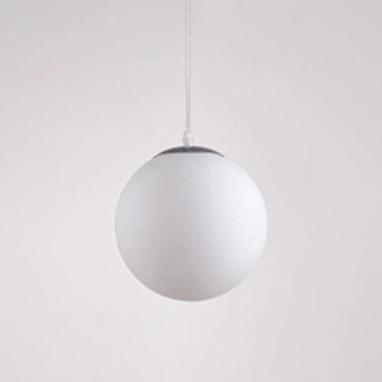 Modern Globe Pendant Light: Simple Glass Fixture For Restaurants White / 14