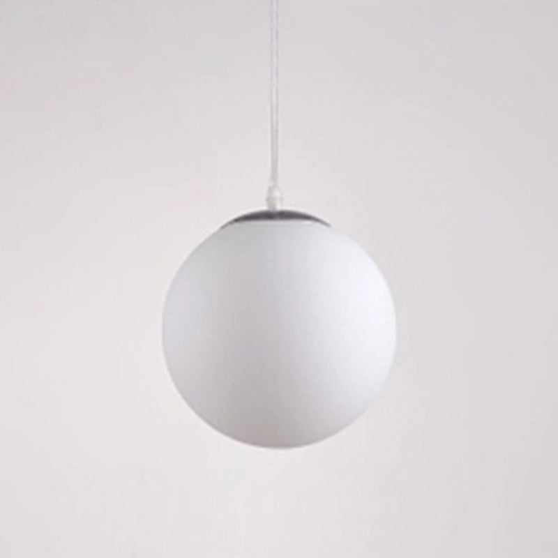 Modern Globe Pendant Light: Simple Glass Fixture For Restaurants White / 16