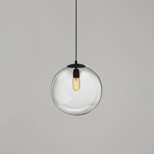 Modern Globe Pendant Light: Simple Glass Fixture For Restaurants Clear / 6