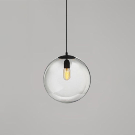 Modern Globe Pendant Light: Simple Glass Fixture For Restaurants Clear / 8