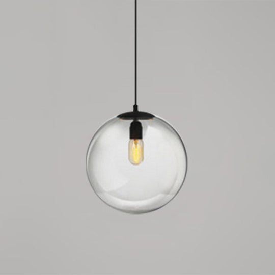 Modern Globe Pendant Light: Simple Glass Fixture For Restaurants Clear / 10