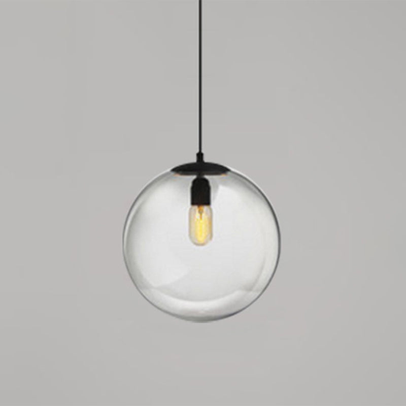 Modern Globe Pendant Light: Simple Glass Fixture For Restaurants Clear / 12