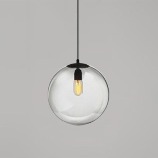 Modern Globe Pendant Light: Simple Glass Fixture For Restaurants Clear / 12