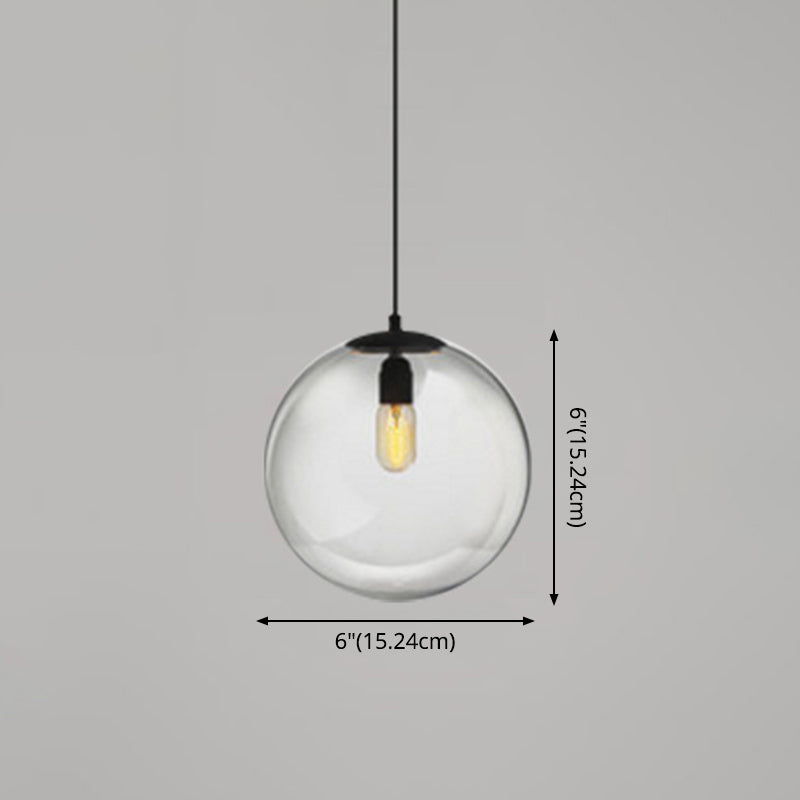 Modern Globe Pendant Light: Simple Glass Fixture For Restaurants