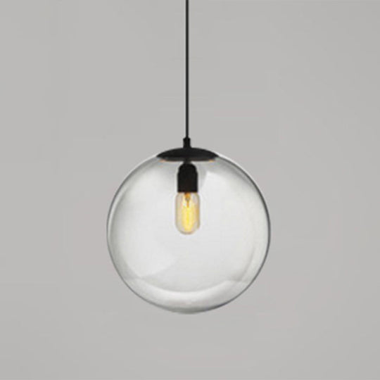 Modern Globe Pendant Light: Simple Glass Fixture For Restaurants Clear / 16