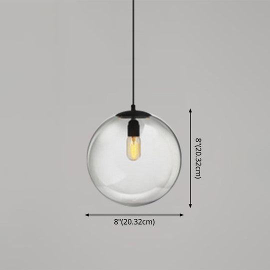 Modern Globe Pendant Light: Simple Glass Fixture For Restaurants