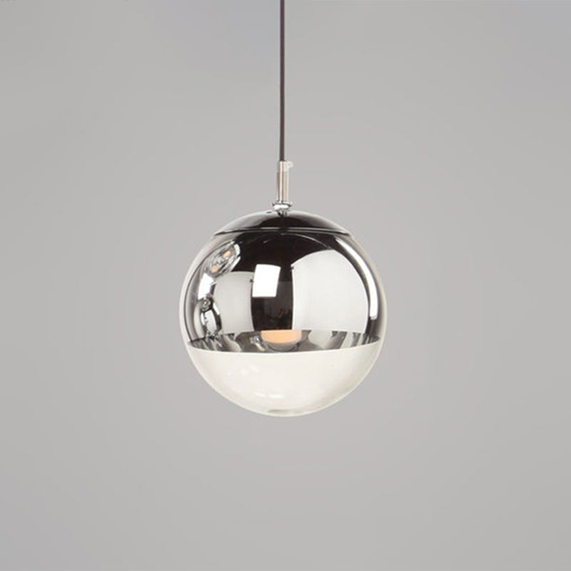 Modern Globe Pendant Light: Simple Glass Fixture For Restaurants Silver / 8