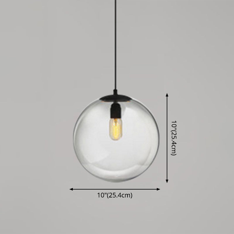 Modern Globe Pendant Light: Simple Glass Fixture For Restaurants