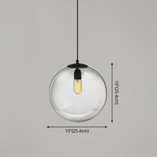 Modern Globe Pendant Light: Simple Glass Fixture For Restaurants