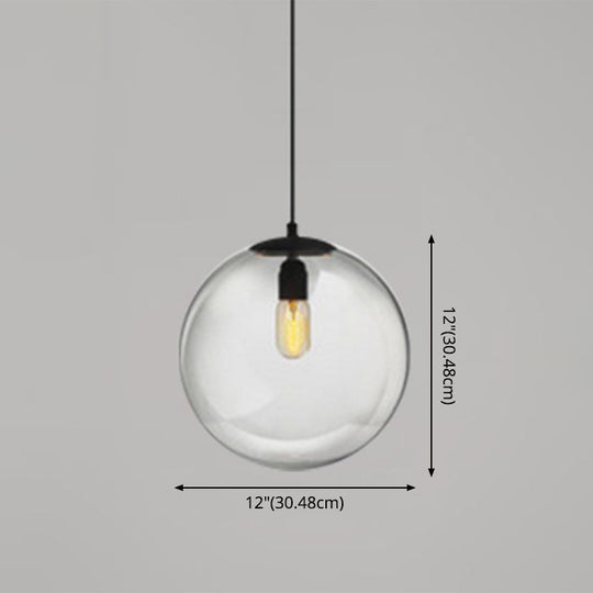 Modern Globe Pendant Light: Simple Glass Fixture For Restaurants