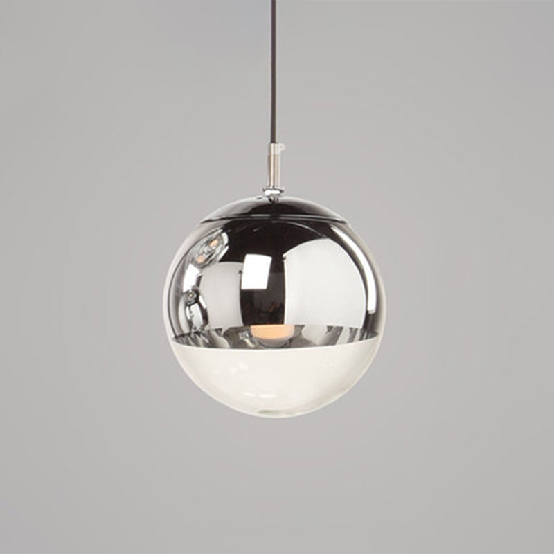 Modern Globe Pendant Light: Simple Glass Fixture For Restaurants Silver / 12