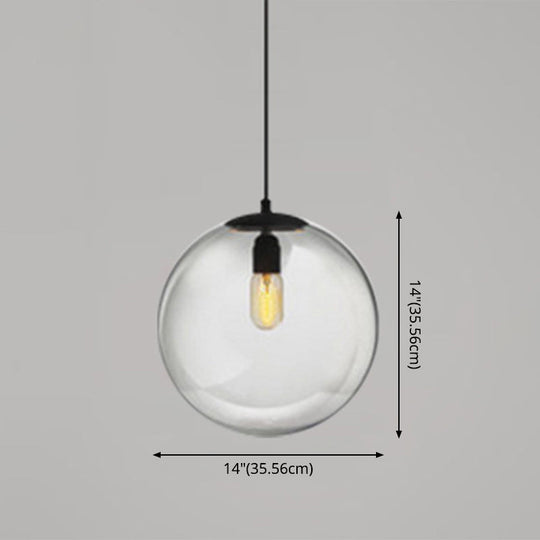 Modern Globe Pendant Light: Simple Glass Fixture For Restaurants