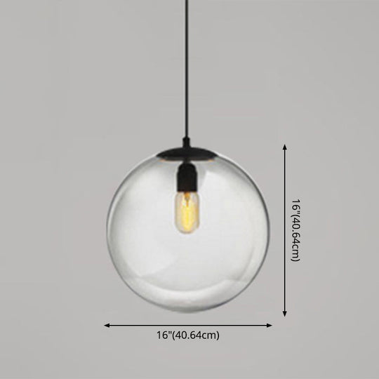 Modern Globe Pendant Light: Simple Glass Fixture For Restaurants