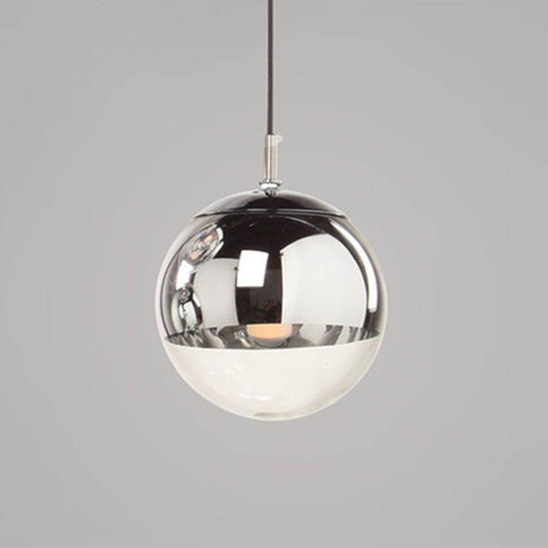 Modern Globe Pendant Light: Simple Glass Fixture For Restaurants Silver / 14