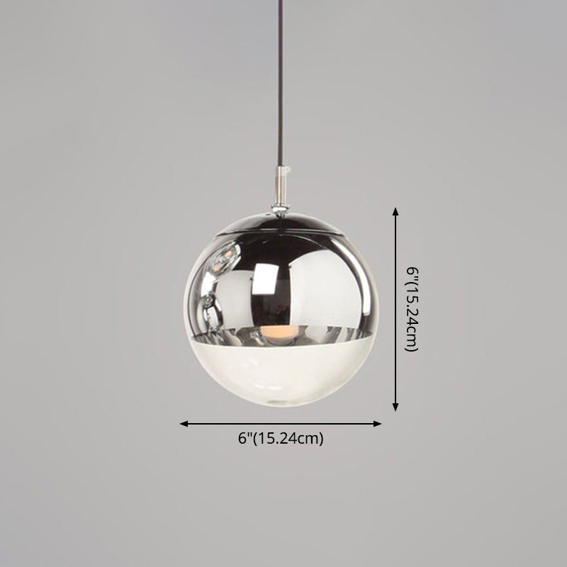 Modern Globe Pendant Light: Simple Glass Fixture For Restaurants