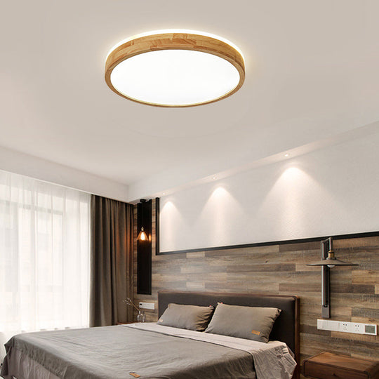 Minimalist Wooden Led Ceiling Mount Fixture