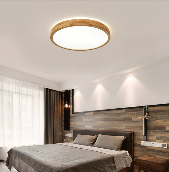 Minimalist Wooden Led Ceiling Mount Fixture