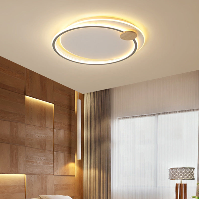 Circle Metal Flush Mount Ceiling Light - Simple Led Close To Lighting Fixture