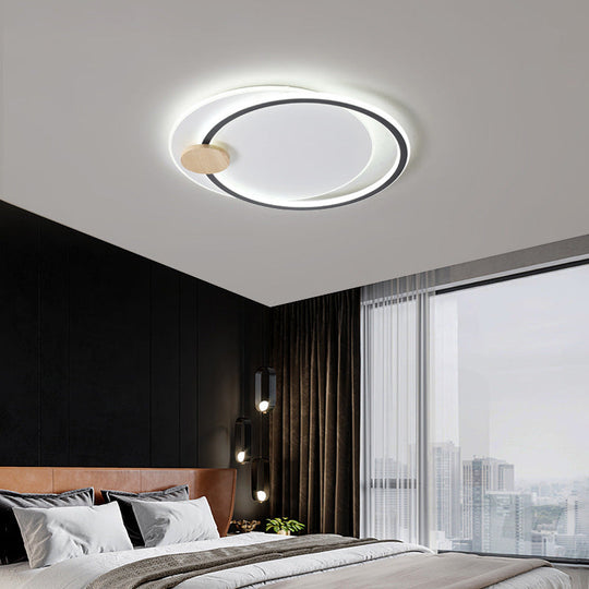 Circle Metal Flush Mount Ceiling Light - Simple Led Close To Lighting Fixture