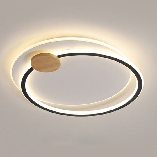 Circle Metal Flush Mount Ceiling Light - Simple Led Close To Lighting Fixture