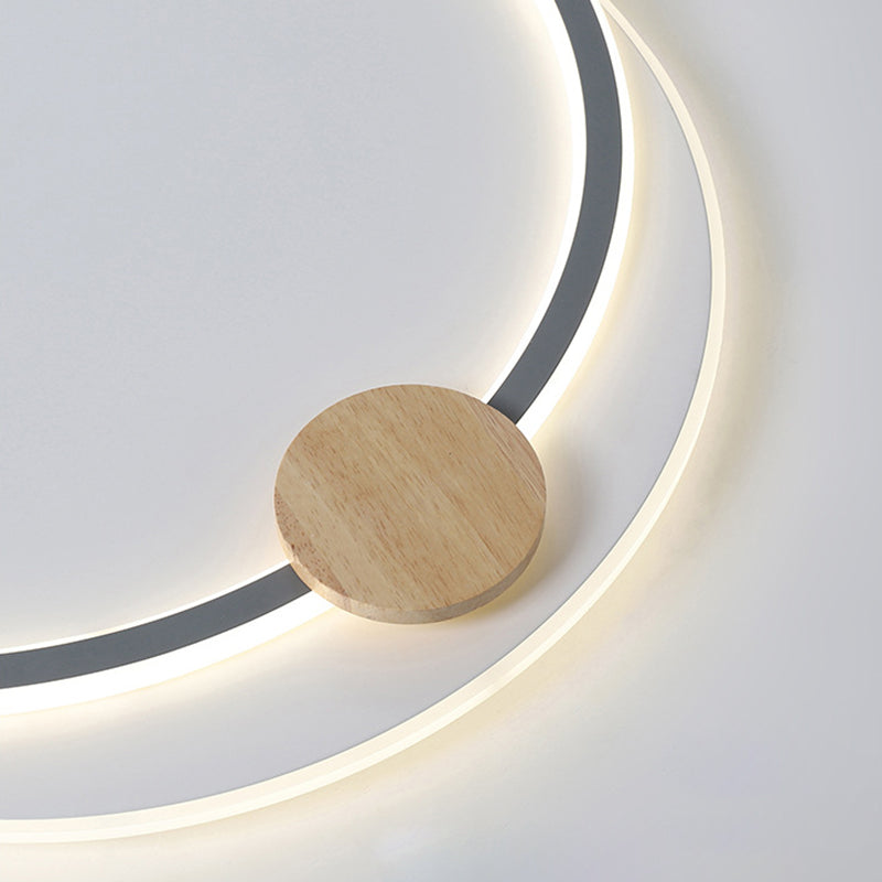 Circle Metal Flush Mount Ceiling Light - Simple Led Close To Lighting Fixture