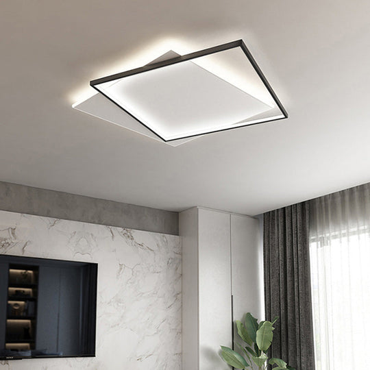 Modern Led Black-White Metal Flush Mount Ceiling Lighting Fixture