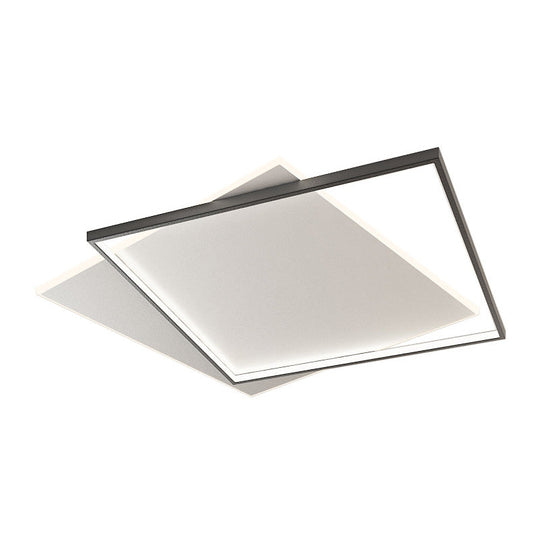 Modern Led Black-White Metal Flush Mount Ceiling Lighting Fixture / White