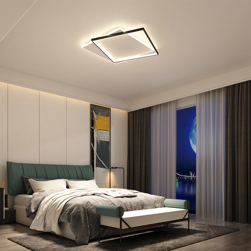 Modern Led Black-White Metal Flush Mount Ceiling Lighting Fixture