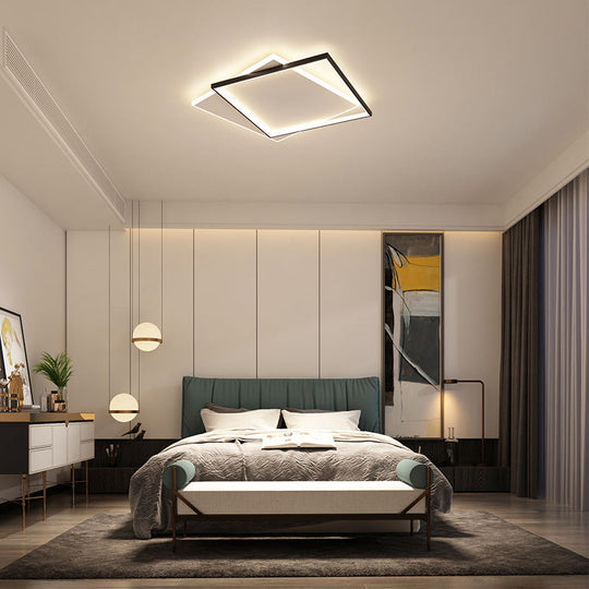 Modern Led Black-White Metal Flush Mount Ceiling Lighting Fixture