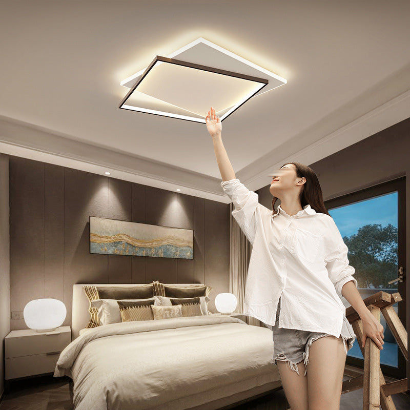 Modern Led Black-White Metal Flush Mount Ceiling Lighting Fixture