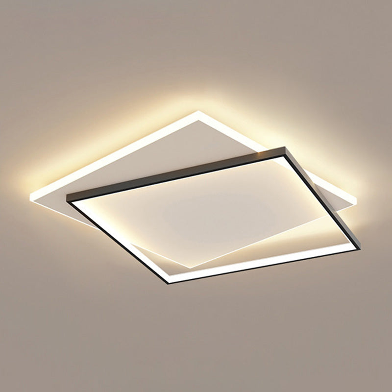 Modern Led Black-White Metal Flush Mount Ceiling Lighting Fixture